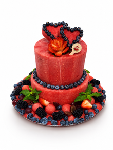 2-Tier I Love You Watermelon Cake