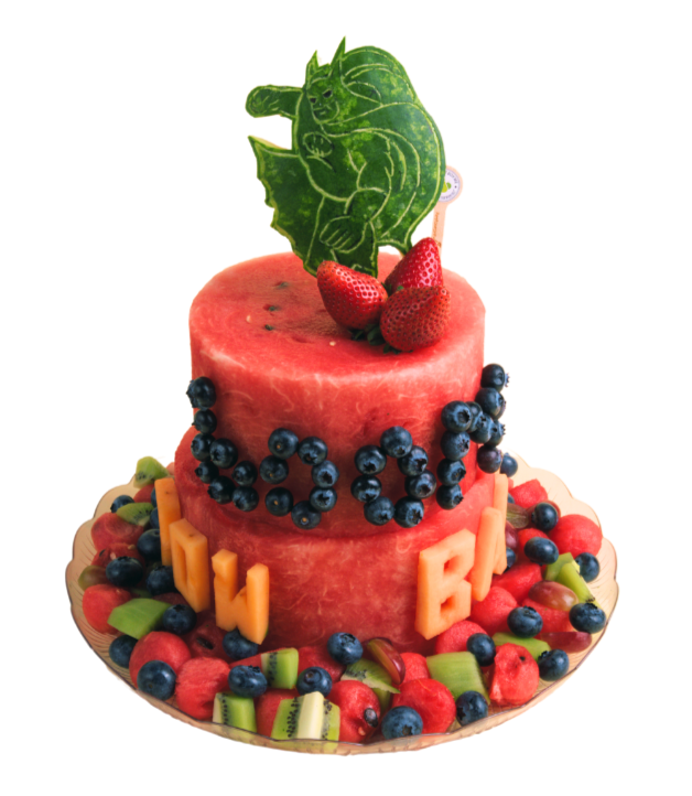 2-Tier Batman Watermelon Cake