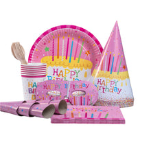 Blue/Pink Happy Birthday Party Set – Eco Edition