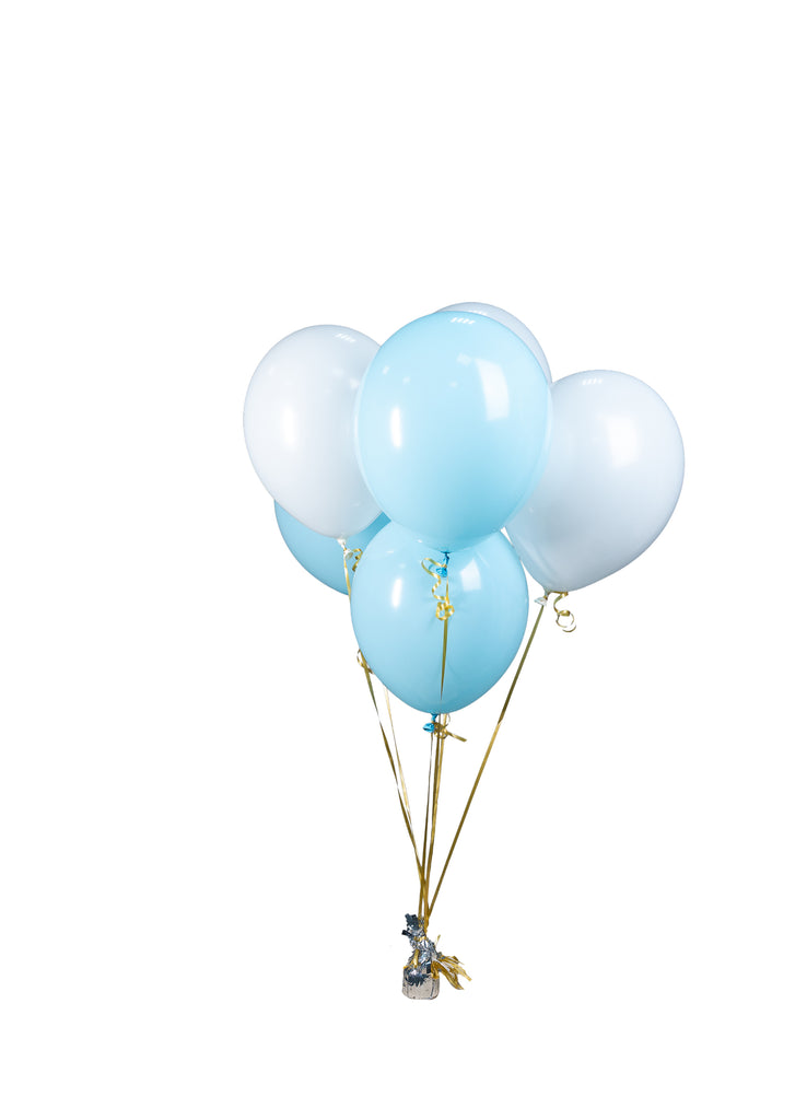 Blue & White Birthday Balloon Bunch