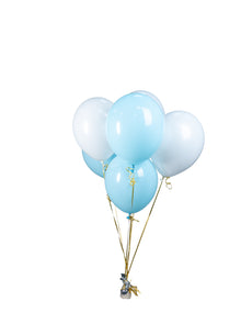 Blue & White Birthday Balloon Bunch