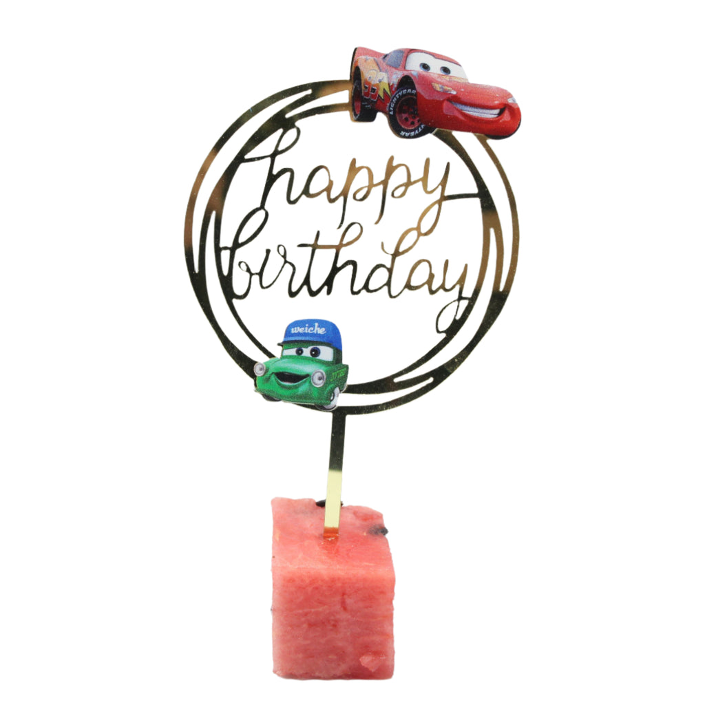 Gold Happy Birthday Cake Topper