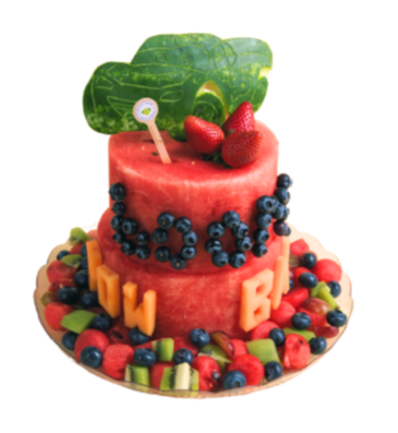 2-Tier  Lightning McQueen Watermelon Cake