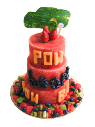 3-Tier Lightning McQueen Watermelon Cake