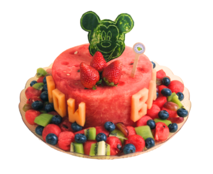 1-Tier Mickey Mouse Watermelon Cake
