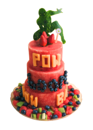 3-Tier Spider-Man Watermelon Cake