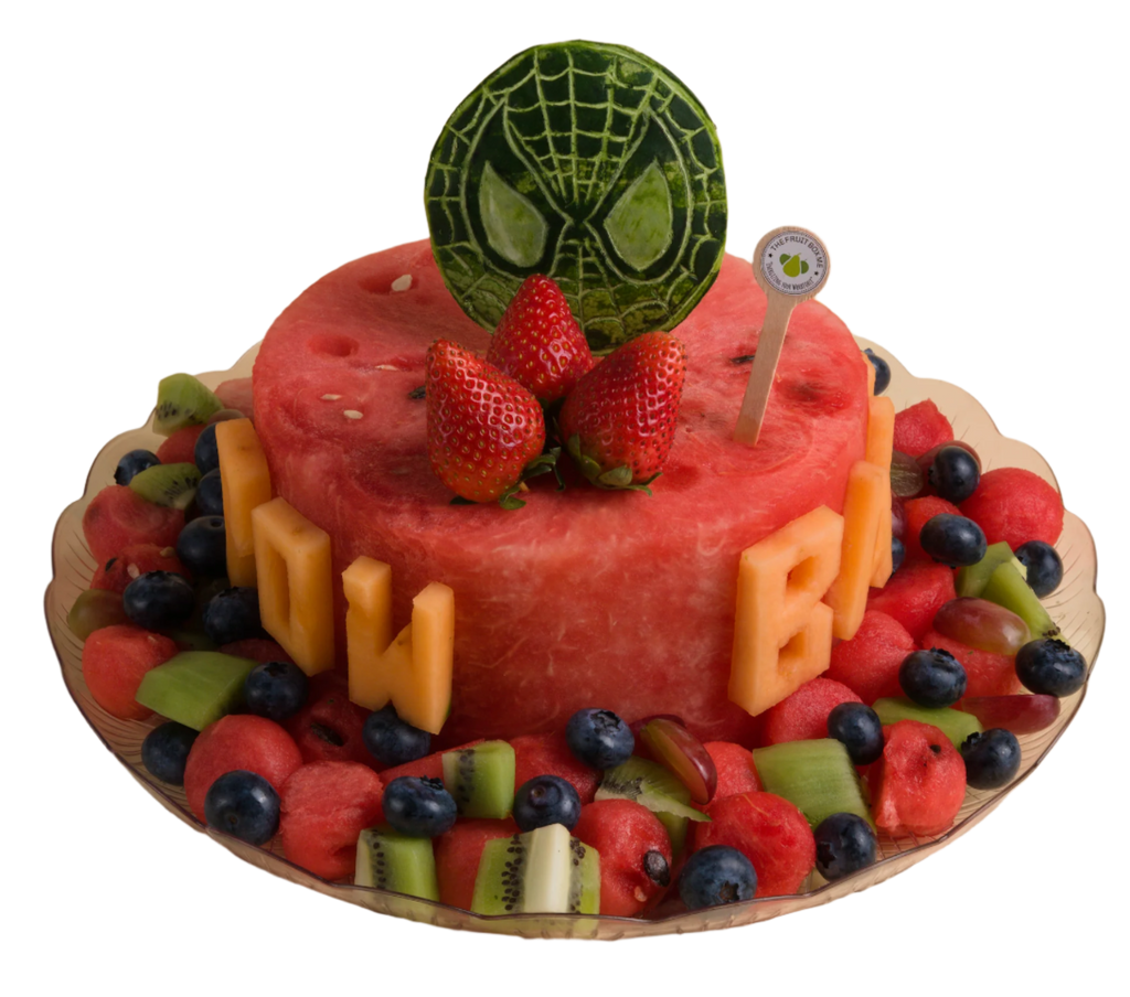 1-Tier Spider-Man Logo Watermelon Cake