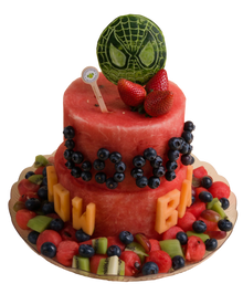 2-Tier Spider-Man Logo Watermelon Cake