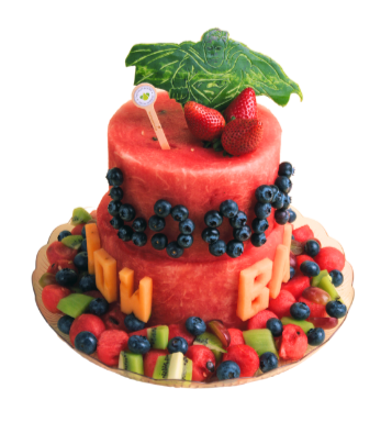 2-Tier Superman Watermelon Cake