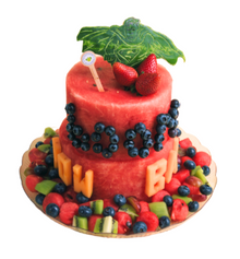 2-Tier Superman Watermelon Cake