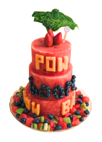 3-Tier Superman Watermelon Cake