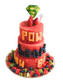 3-Tier Superman Logo Watermelon Cake