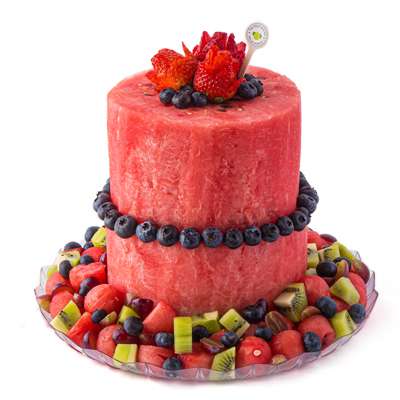 2-Tier Rose Watermelon Cake