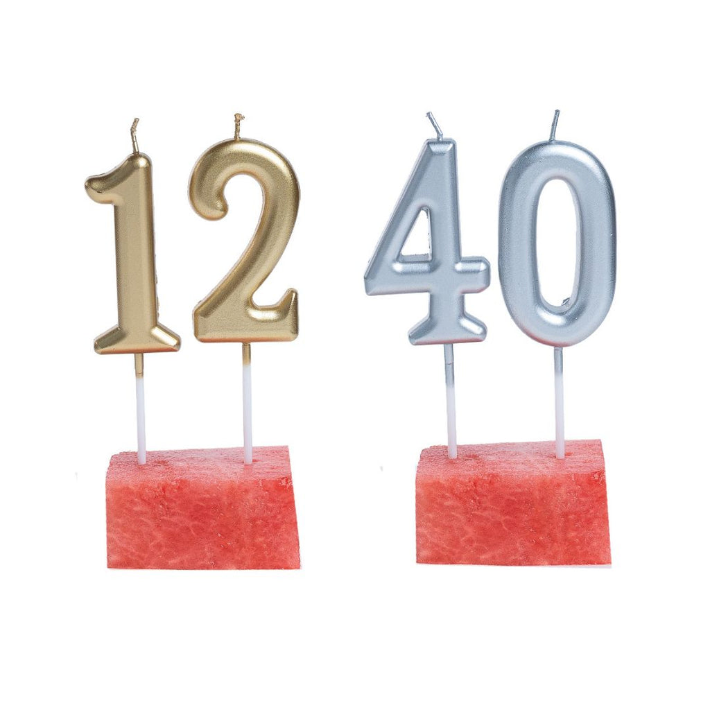 Double Digit Number Candle – Gold/Silver