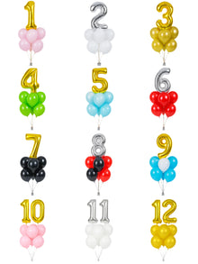 Foil Number Balloons with 6 Latex Balloons Bunch