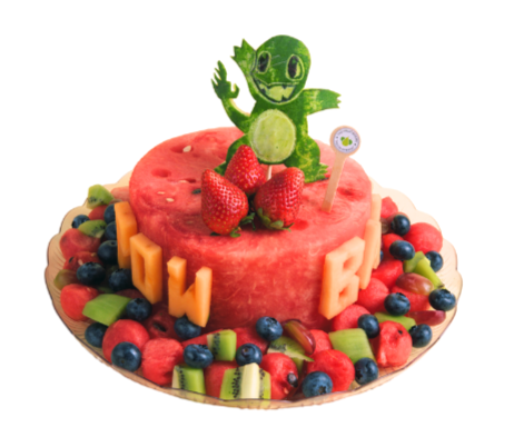 1-Tier Pokémon Charmander Watermelon Cake